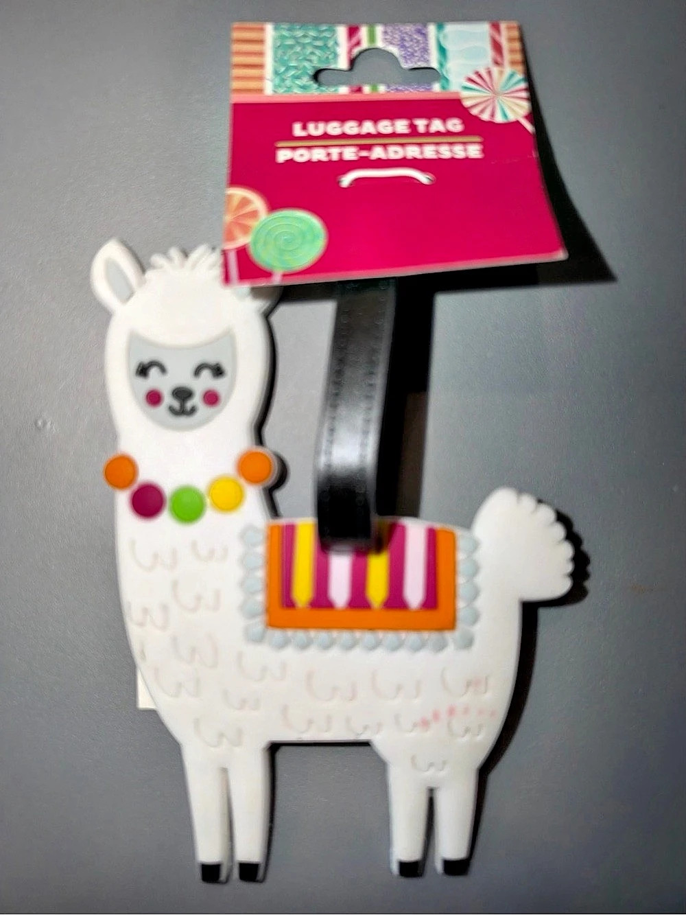 Greenbrier International Llama Luggage Tag Multicolor NWT